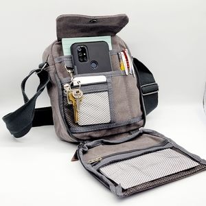 GRAY Multifunctional Heavy-Duty Canvas Travel Bag